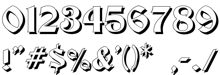 Becker Shadow Font OTHER CHARS