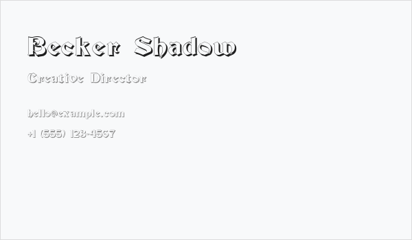 Becker Shadow Business Card