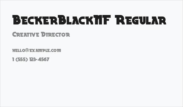 BeckerBlackNF Regular Business Card