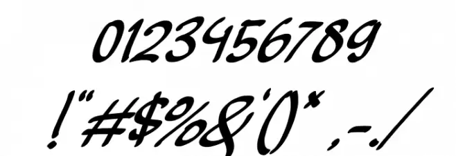 Beckhand Italic Font OTHER CHARS
