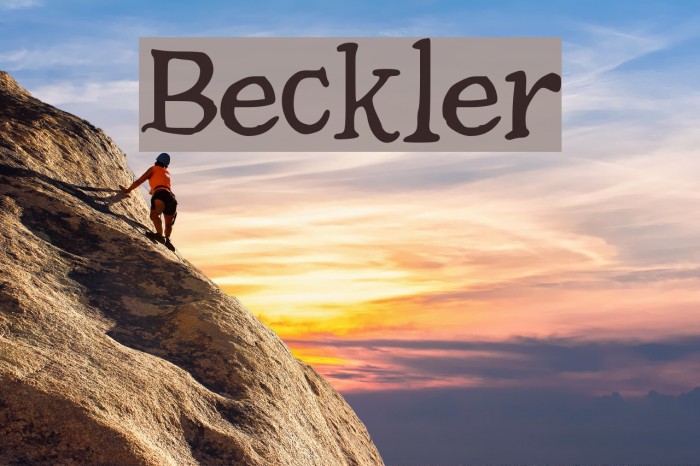 Beckler Font examples