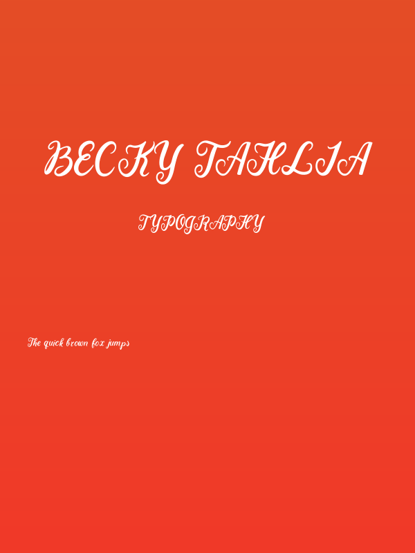Becky Tahlia Poster