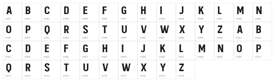 Beclave Bold DEMO Regular Character Map