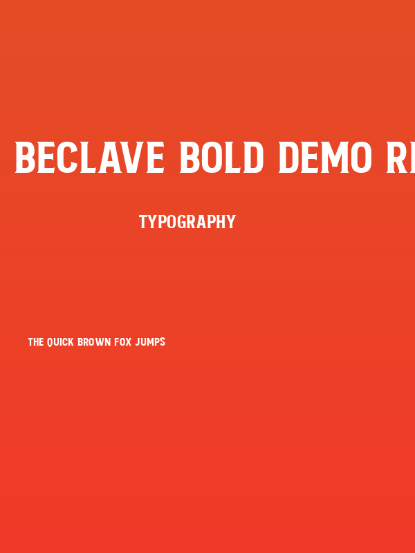 Beclave Bold DEMO Regular Poster