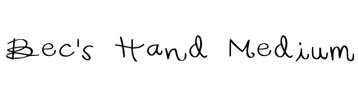 Bec's Hand Medium  नि: शुल्क फ़ॉन्ट्स डाउनलोड