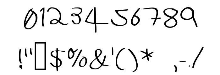Bec's Hand Medium Font OTHER CHARS