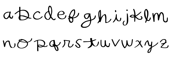Bec's Hand Medium Font LOWERCASE