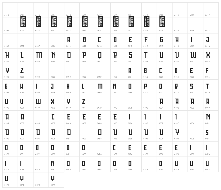 Bedebah Character Map