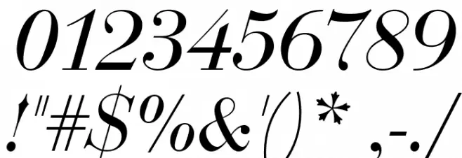 Bedini  Italic Шрифта ДРУГИЕ символов