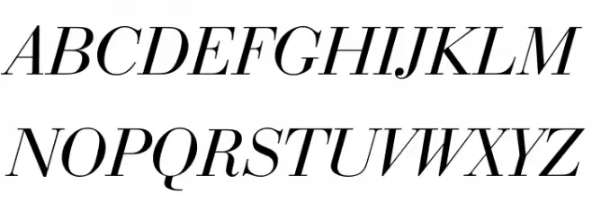 Bedini Italic फ़ॉन्ट अपरकेस