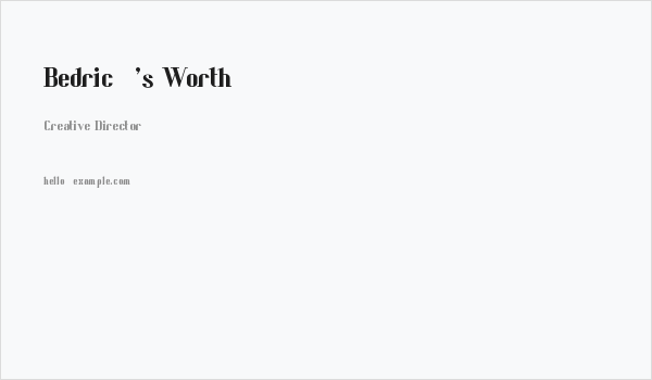 Bedric's Worth Business Card