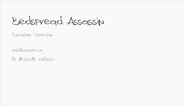 Bedspread Assassin Business Card