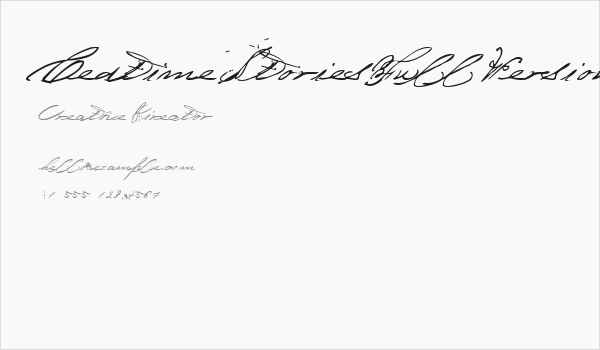 Bedtime Stories Full Version Business Card