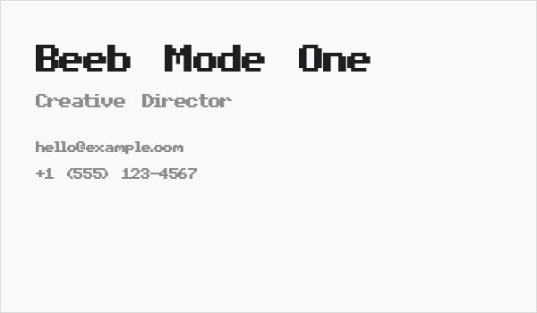 Beeb Mode One Business Card