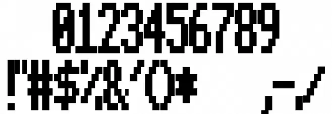 Beeb Mode Zero Font OTHER CHARS