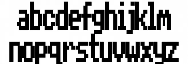 Beeb Mode Zero Schriftart Kleinbuchstaben