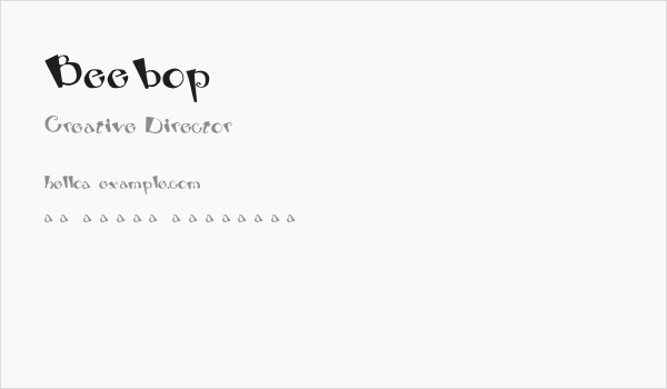 Beebop Business Card