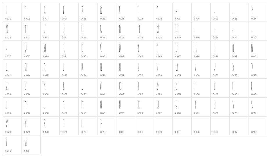 Beeeer Character Map