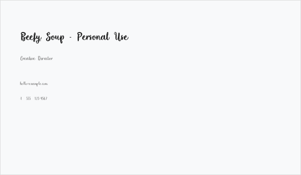 Beefy Soup - Personal Use Business Card