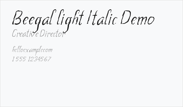 Beegal light Italic Demo Business Card