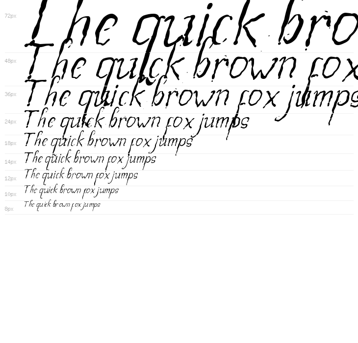 Beegal light Italic Demo Waterfall
