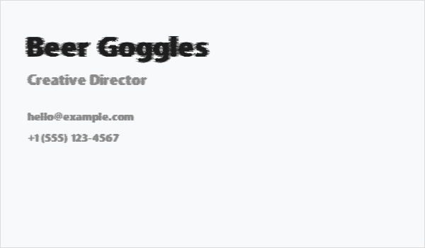 Beer Goggles Business Card