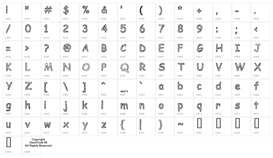 BeerGlass Character Map