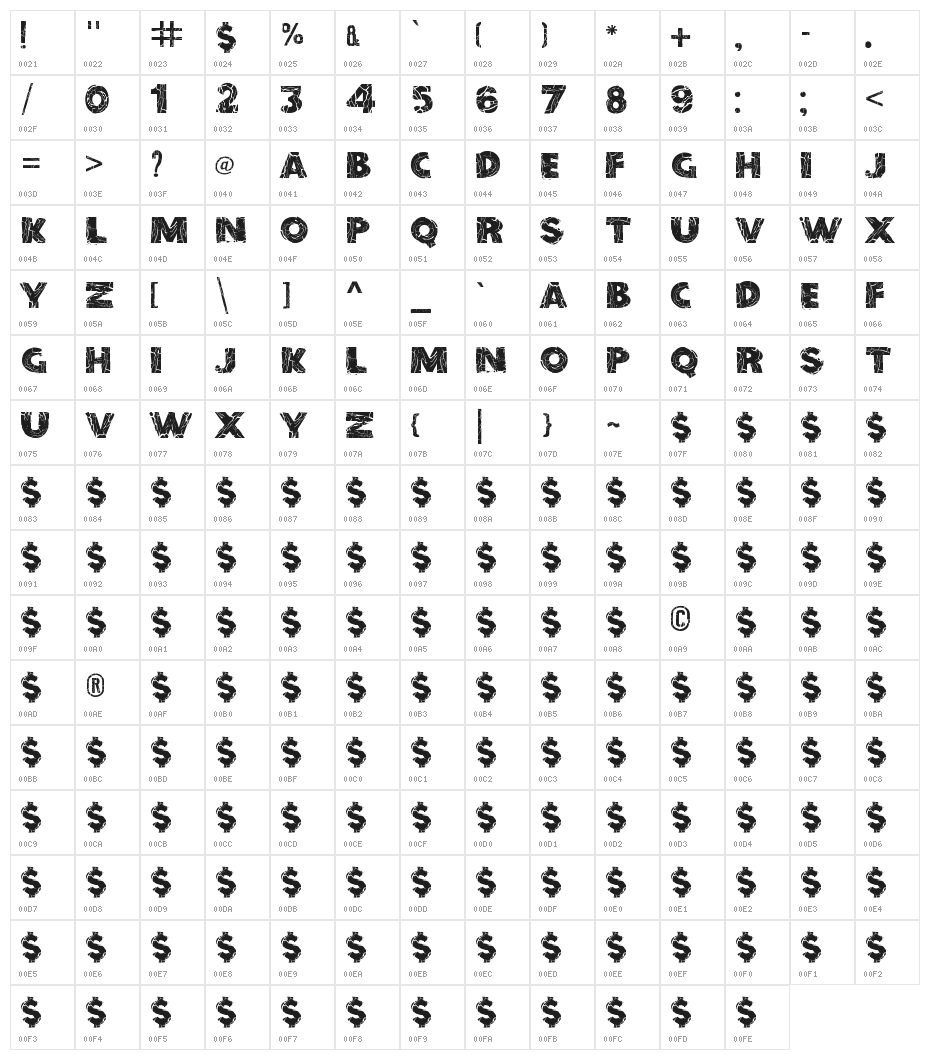 Before Collapse Character Map