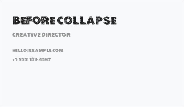 Before Collapse Business Card