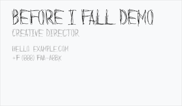 Before I Fall Demo Business Card