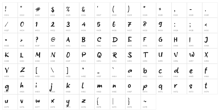 Before Sans Character Map