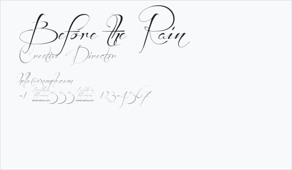 Before the Rain Business Card