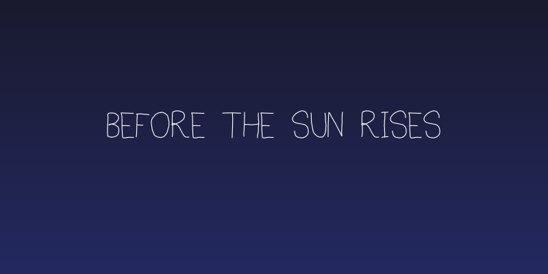 Before the sun rises Social Header