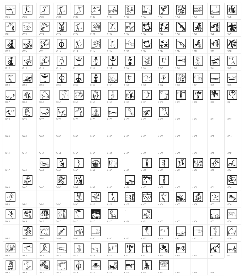 BeforeAlphabetsGallery Character Map