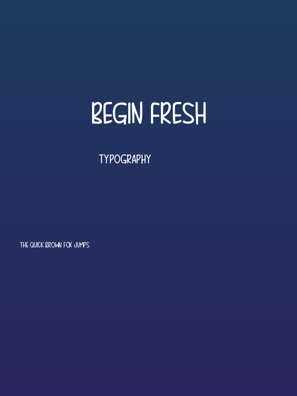 Begin Fresh Poster