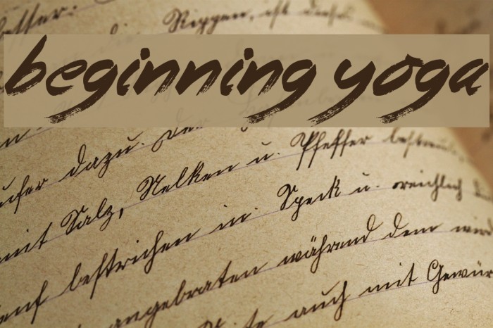 Beginning Yoga Font examples