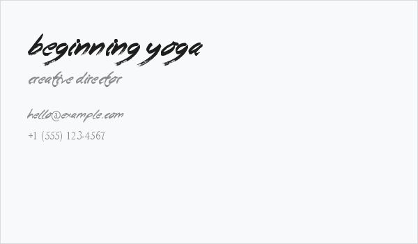 Beginning Yoga Business Card