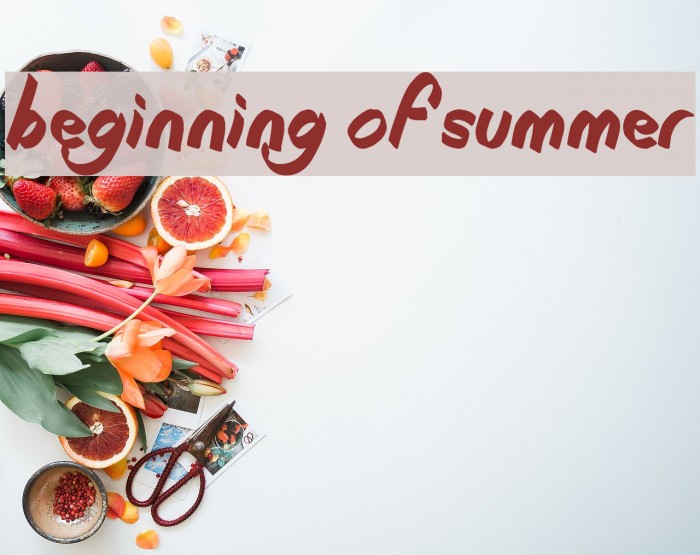Beginning of Summer Font examples