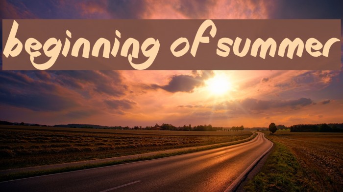Beginning of Summer Font examples