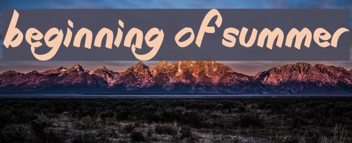 Beginning of Summer Font examples