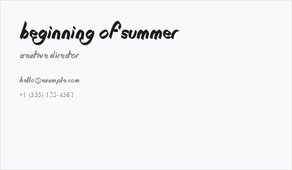 Beginning of Summer Business Card