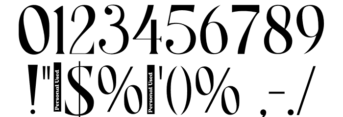 Begova Personal Used Font OTHER CHARS