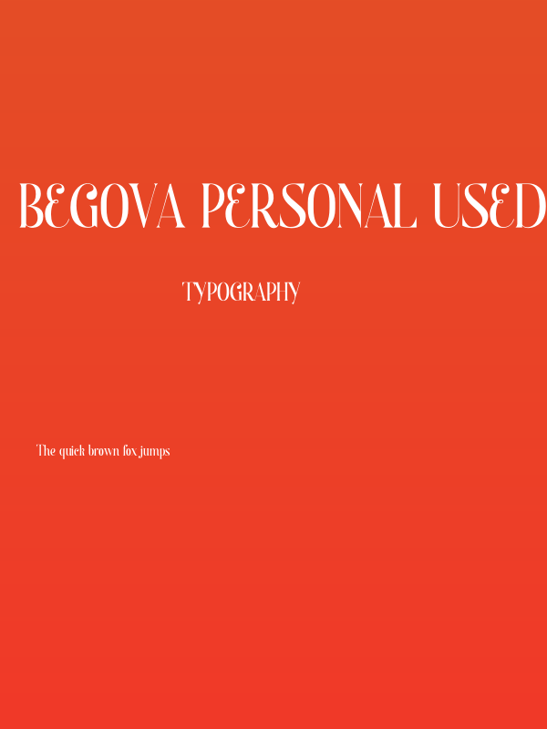 Begova Personal Used Poster