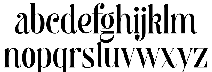 Begova Personal Used Font LOWERCASE