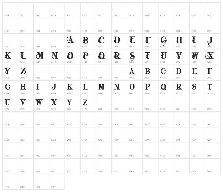 BegunsFREE Character Map