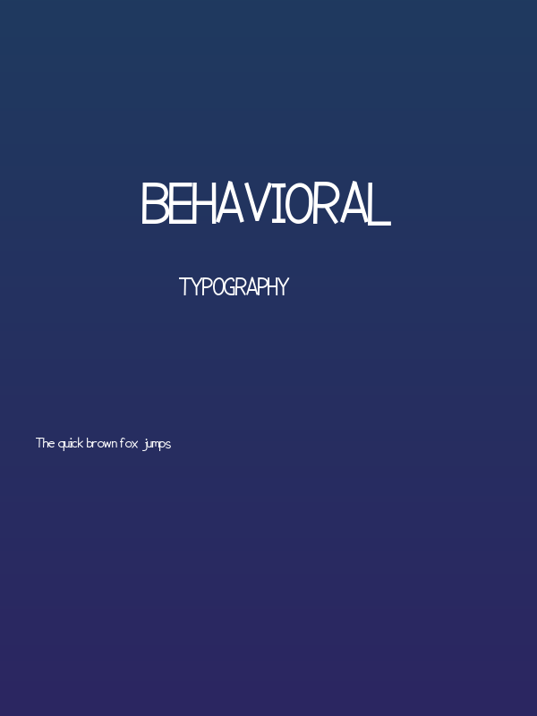 Behavioral Poster