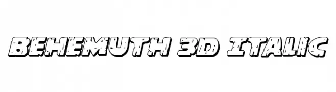 Behemuth 3D Italic  नि: शुल्क फ़ॉन्ट्स डाउनलोड
