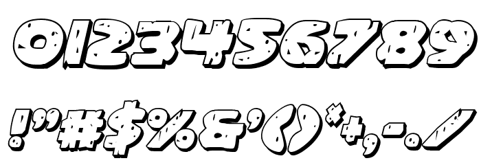 Behemuth 3D Italic Font OTHER CHARS