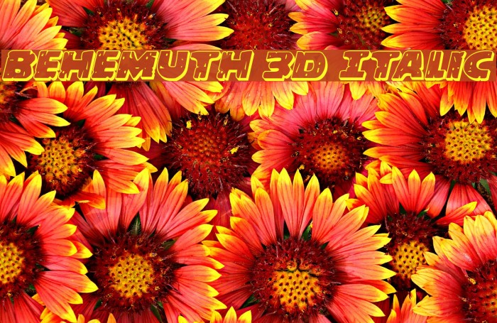 Behemuth 3D Italic Font examples
