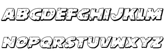 Behemuth 3D Italic Font LOWERCASE